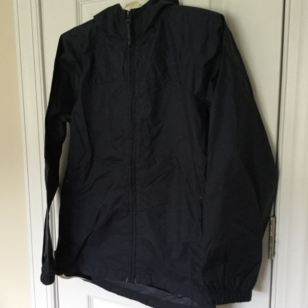 NWOT Lands End Navy Windbreaker Rain Jacket